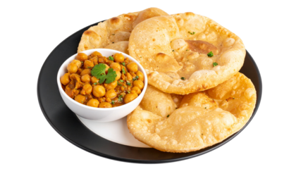 Chole bhature is a North Indian food dish. A combination of chana masala and bhatura or puri