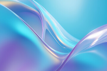 Fototapeta premium Ultra detailed abstract liquid glass background with smooth flowing gradient shapes in pastel tones and futuristic 3D layers, suitable for modern design, digital art, and commercial use.