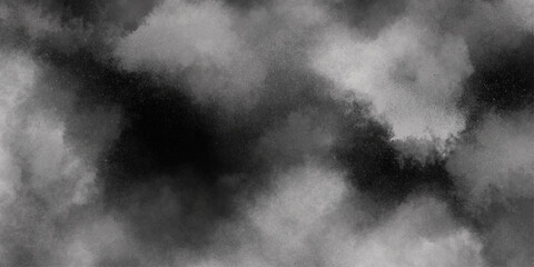 Abstract white and gray isolated cloud cumulus clouds. Gray aquarelle painted realistic fog or mist smoky textured canvas design. White and ash messy wall stucco texture background
