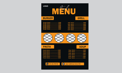 corporate minimal food menu design template 