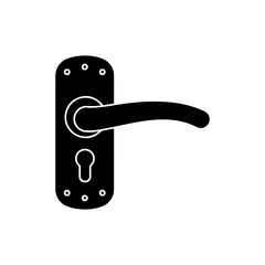 Door handle silhouette icon vector flat design.