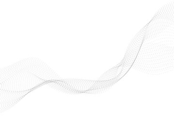 Abstract Wavy Lines of Dots on White