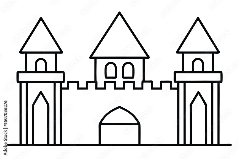 Poster simple minimalist line art illustration with basic shapes and clean design elements