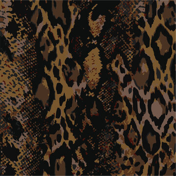  snake pattern continues endlessly in beige tones. Animal skin seamless pattern.
