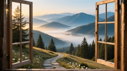 Enchanting scenery outside the window