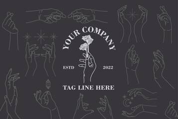 vector illustration of a sketch of a hand