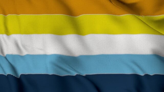 The Aroace pride flag background. Realistic Aroace pride flag waving in the wind. LGBTQ Aroace community symbol Perfect Loop 4K video.
