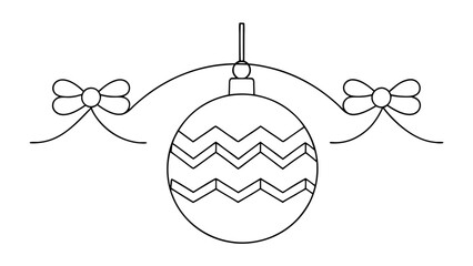 Christmas vector christmas ball line art style vector