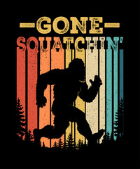 Obraz premium Bigfoot T-Shirt Graphic Design—Funny Sasquatch Illustration for POD, Apparel, Mugs, Stickers & More
