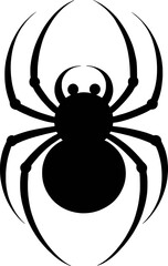 Black spider with eight legs and round eyes insect arachnid