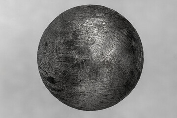 Striped sphere, metallic sphere, metal ball