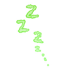 Green watercolor sleep snoring effect