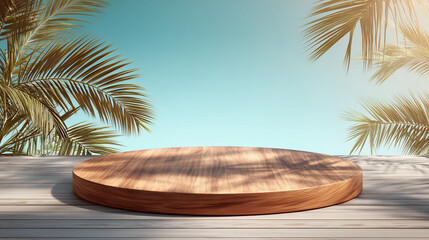 Obraz premium Tropical beach with coconut palm trees by the ocean during summer vacation