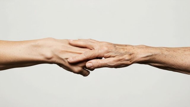 Connecting Generations A Young and Old Hand Embrace