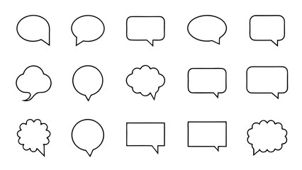 Fototapeta premium Set of Hand Drawn Speech Bubbles on tranparent background