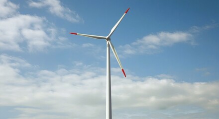 Turbine in the Sky, Renewable Power Technology, Nature Landscape Scene