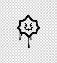 Evil Leaf Face Drip Vector – Spooky Nature Fusion Design
