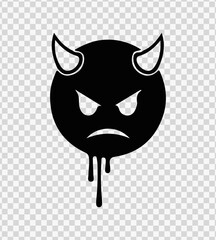 Angry Devil Emoji Dripping Vector – Bold and Dark Expression Design.