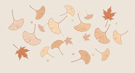 set of autumn leaves