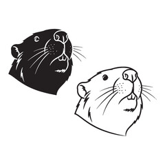 Beaver Graphic Collection - Basic Shape - Clear Detail - Beaver silhouette - Beaver lineart - Beaver vector - vector set of Beaver

