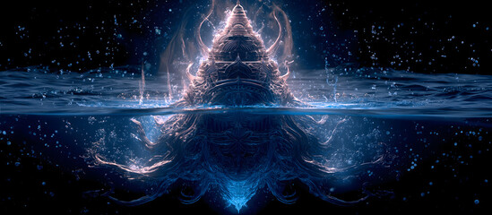 International Left - Handers Day・Hindu Mythology Shiva’s Left Trident in Ganges Data Waterfall with Left - Handed Tools, Taj Mahal Servers, DNA Bridge & Hindu Cyberpunk
