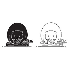 Beaver Illustration Assets - Wood Cutter - Keen Senses - Beaver silhouette - Beaver lineart - Beaver vector - silhouette & lineart of Beaver

