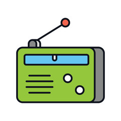 Fototapeta premium radio color line icon with white background vector stock illustration