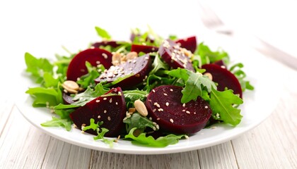 Close-up of beetroot salad on a plate