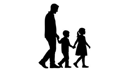 Silhouette of a family people.