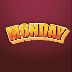 3D Monday text effect Editable text effect