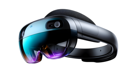 Mixed reality headset sleek design isolated on transparent background