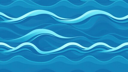 Abstract illustration of wavy lines in shades of blue creating a water like visual effect