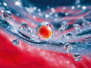 Water droplet macro with vibrant colors