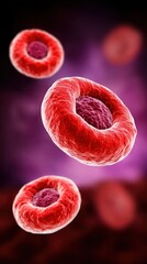 Red blood cells in : medical visualization of erythrocytes