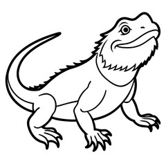 Bearded Dragon line art vector