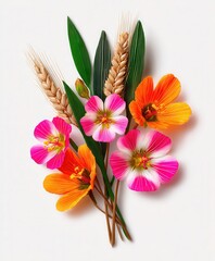 Paper flower wheat arrangement in vibrant colors