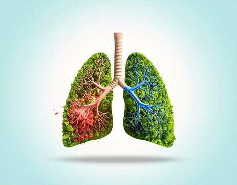 World Lung Cancer Day awareness concept with symbolic elements like white ribbon, lungs icon, or medical theme. Ideal for healthcare, campaign, and prevention visuals