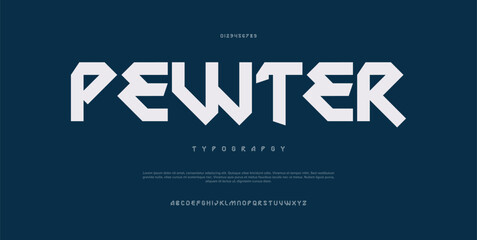 Modern minimal abstract alphabet fonts. Typography technology, electronic, movie, digital, music, future, logo creative font.