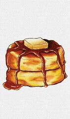 Honey pancakes isolated on white background