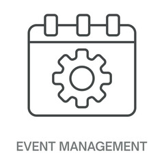 Event Management Line Icon, Simple Style Design Outline Symbol Illustration, Editable Stroke For Logos And More