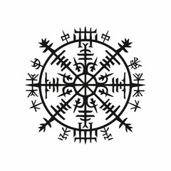 Obraz premium An ancient Icelandic symbol known as the Vegvisir, or 