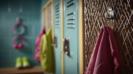 Colorful Jackets and Gear in Locker Room