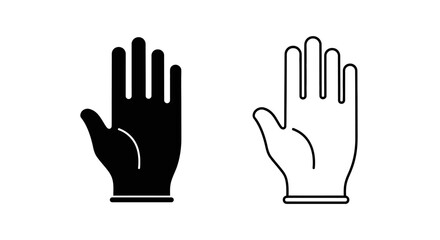 Obraz premium Two hands depicted, one filled in black, the other shown as an outline.