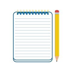 Blank notepad and yellow pencil ready for notes or creative ideas