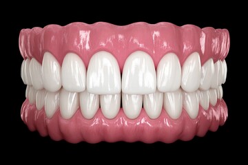 Obraz premium Detailed representation of realistic dental model showcasing teeth and gums in clear view