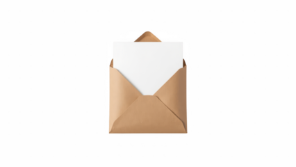 Brown envelope white paper stationery communication mailing office supplies correspondence document business postal service flat lay minimalistic