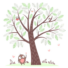  Cute Cartoon Tree Vector – Minimal Flat Illustration for Kids, Nature Themes, and Educational Design
