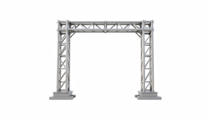 Metal arch structure industrial design sturdy framework construction element architectural feature support system modern engineering exhibition