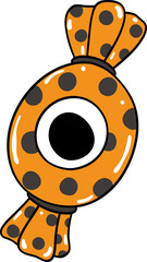 Cute Halloween candy Doodle Elements Hand drawing.