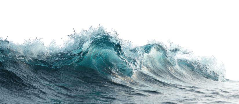 Powerful ocean wave cresting